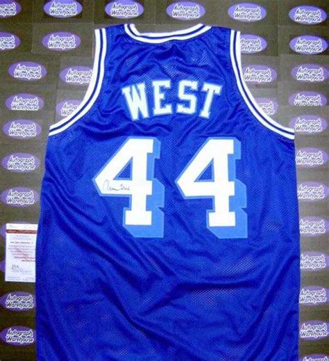 Jerry West Autographed Jersey Los Angeles Lakers Blue Jersey