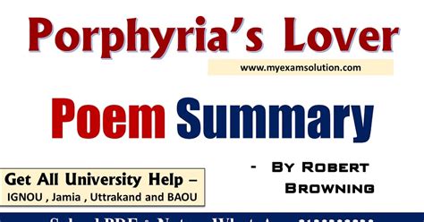 Porphyrias Lover Summary Line By Line My Exam Solution