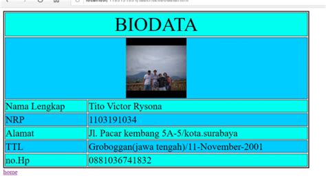 Cara Membuat Tabel Biodata Di Html Biodata Tabel Lewat Yukk Udin Blog