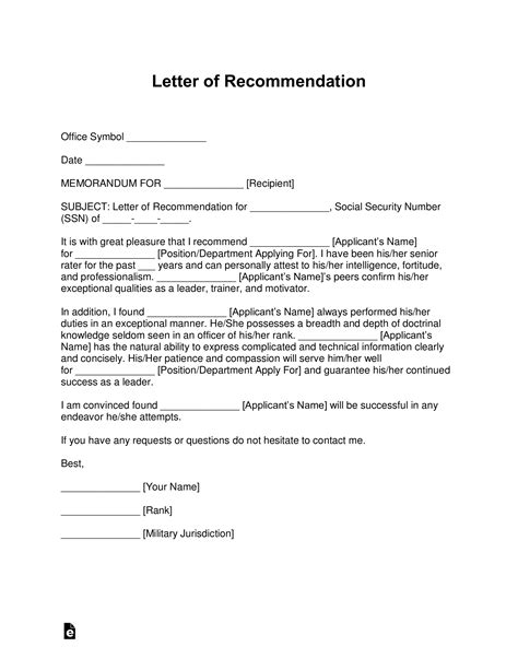 Try to look at the focus of each content and see if an army letter of recommendation form differs from a sample letter for the navy and the air force. 75th Ranger Regiment Letter Of Recommendation • Invitation ...