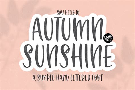 Autumn Sunshine Brush Font By Dixie Type Co