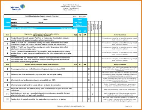 Security Audit Information Checklist Xls Hipaa Template Samples