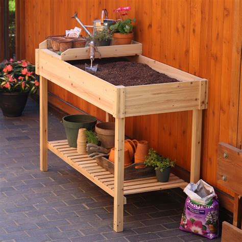 Potting Bench Garden Planting Table In Unfinished Cedar