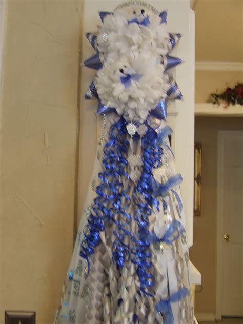 Blue And White Double Homecoming Mum Homecoming Mums