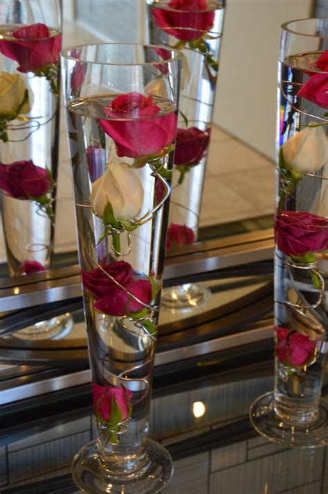 Flower Displays In Water Wedding Floral Centerpieces Wedding Table