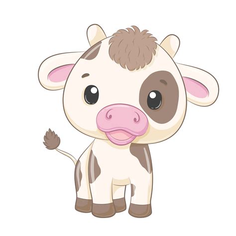 Cute Baby Cow Cartoon Illustration 3675108 Vector Art At Vecteezy