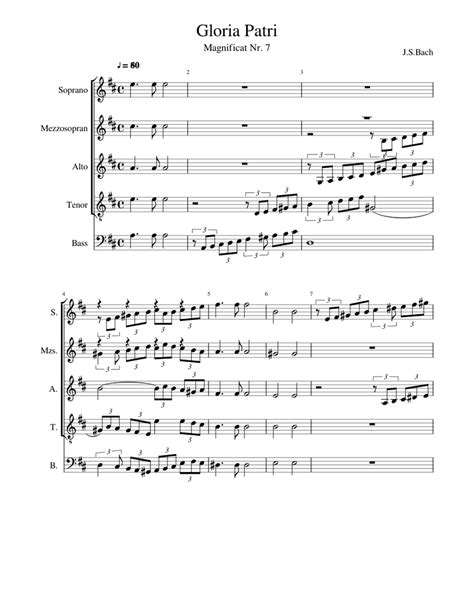 Gloria Patri Jsbach Magnificat Nr12 Sopran2 Sheet Music For