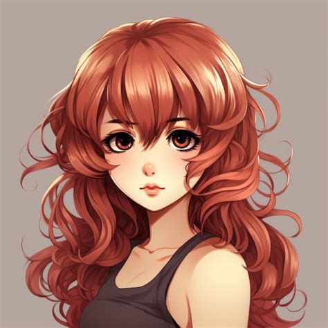 Premium Ai Image Anime Girl With Long Red Hair And Brown Eyes