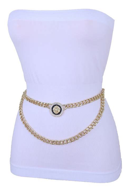 Women Fashion Show Look Belt Gold Metal Chain Lion Coin Charm Plus Size Xl Xxl Ebay