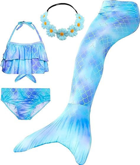 Amazon Girl S Pcs Swimsuit Mermaid Tails For Swimming Princess