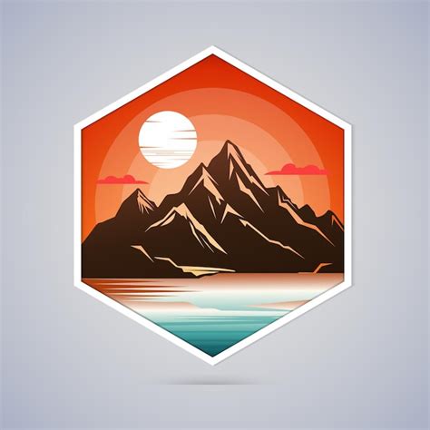 Premium Vector Vector Illustration Of A Beautiful Mountain Sunset