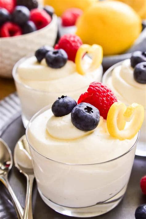 From a decadent chocolate trifle to fruity sorbets, these killer desserts are not only simple to make, but they contain less fat than your taste buds would have you think. This easy Lemon Mousse is the perfect way to welcome ...