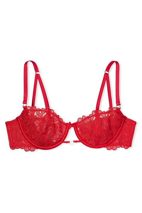 Buy Victorias Secret Lipstick Red Lace Unlined Balcony Bra From The