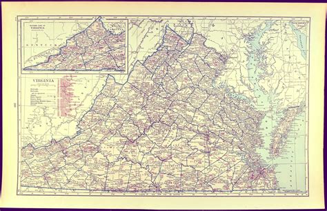 Virginia Railroad Map Of Virginia Wall Art Decor Large Etsy
