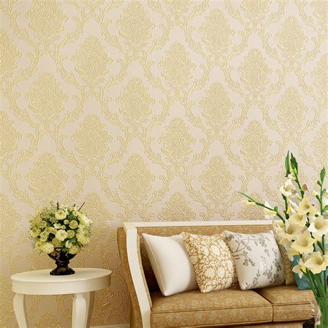 European Style Non Woven Fabric Wallpaper 3d Embossed