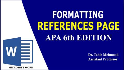 Apa 6th Edition Formatting The Apa Reference Page Basic For Format