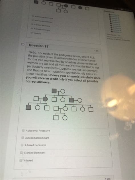 Solved For Each Of The Pedigrees Below Select All The Chegg Com