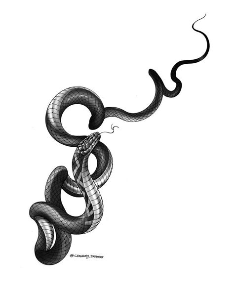 타투이스트 초승 On Instagram Black Snake Available Design🖤 Black