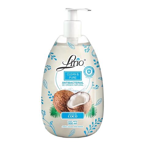 Jabón líquido para manos Lirio clean and pure antibacterial leche de