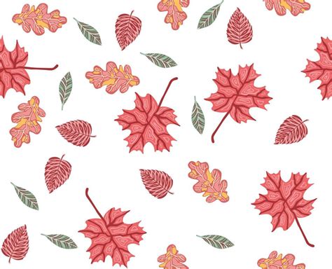 Autumn Leaves Pattern Seamless Background And Illustration 11124656