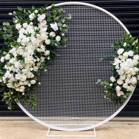 White Round Mesh Backdrop Styled Event Hire