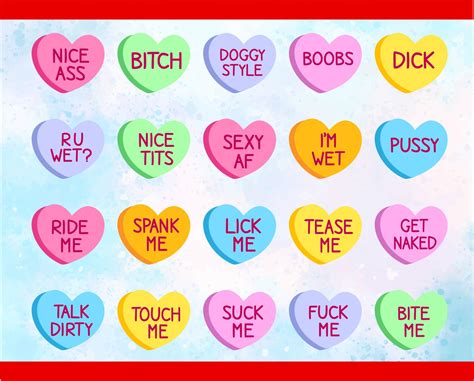 Naughty Conversation Hearts Svgdirty Candy Heart Svgcandy Etsy