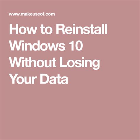 How To Reinstall Windows 10 Without Losing Your Data Artofit