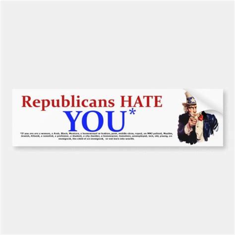 Republicans Hate Car Bumper Sticker Zazzle