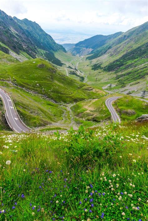 Amazing Road In Carpathian Mountains Transfagarasan Romania Stock