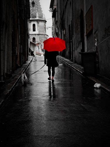 Black And White Photo With Red Umbrella Several Unique Photos