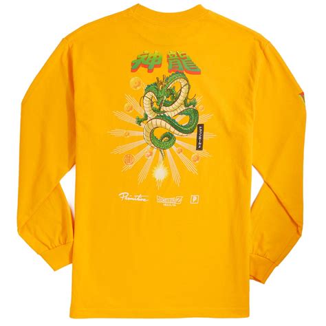 This color scheme also appears. Primitive x Dragonball Z Shenron Wish Long Sleeve T-Shirt - Gold