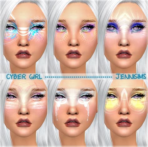 Jennisims Downloads Sims 4makeup Styles Cyber Girl Eyeshadow Male Female