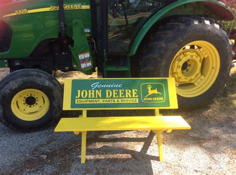 Vintage Inspired Wood Bench With John Deere By Trijwoodproducts