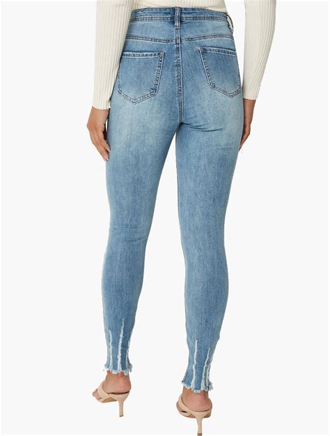 Myrunway Shop Missguided Blue Sinner High Waisted Authentic Ripped Skinny Jeans For Women From