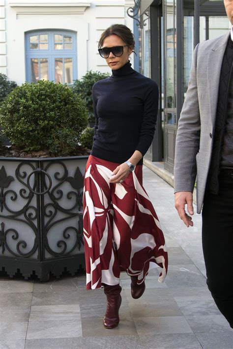 Victoria Beckham Puts A Posh Twist On The Scarf Print Skirt Victoria