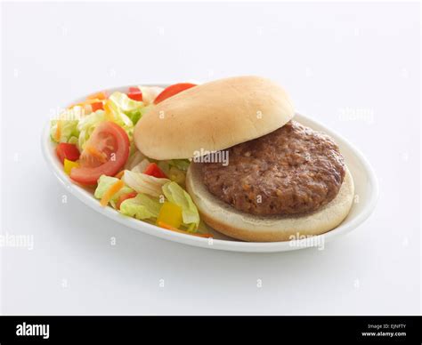 Plain Hamburger And French Fries