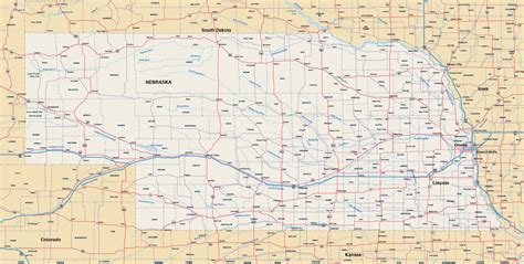 Nebraska Map Digital Vector Creative Force