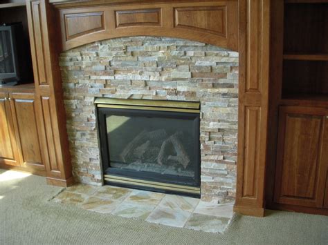 Gas Fireplace Stone Surround Tile Contractor Creative Tile Works