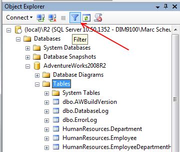 Solved Group SQL Tables In SQL Server Management Studio Object