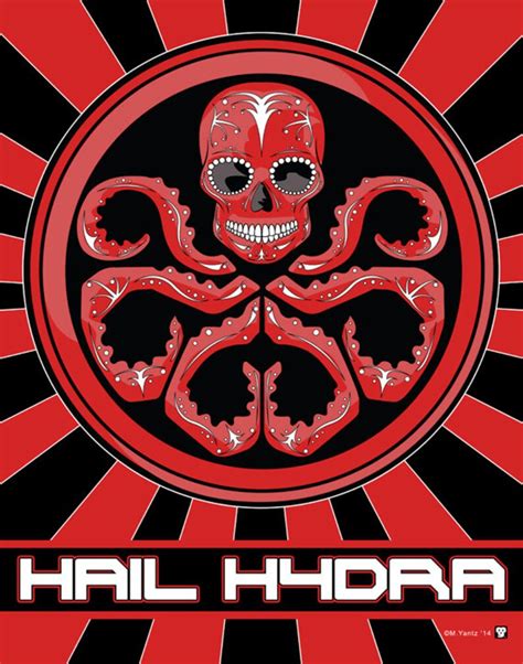 Red Skull Hail Hydra Sugar Skull Print 11x14 Print Etsy