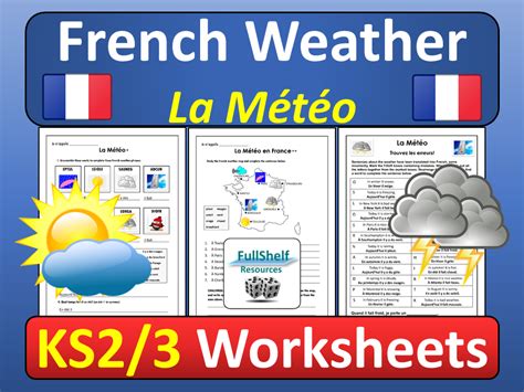French Weather Worksheets Weather Starter Matching Phrases
