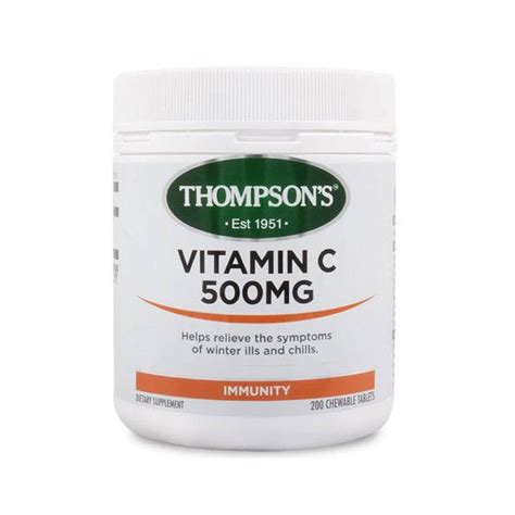 Vitamin c is one of the safest and most effective nutrients, helping to strengthen immunity, reduce risk of heart disease, prevent eye disease, and. Thompsons Vitamin C 500 mg Chewable | Buy Online Aust ...
