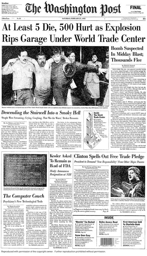 Recalling The 1993 World Trade Center Bombing The Washington Post