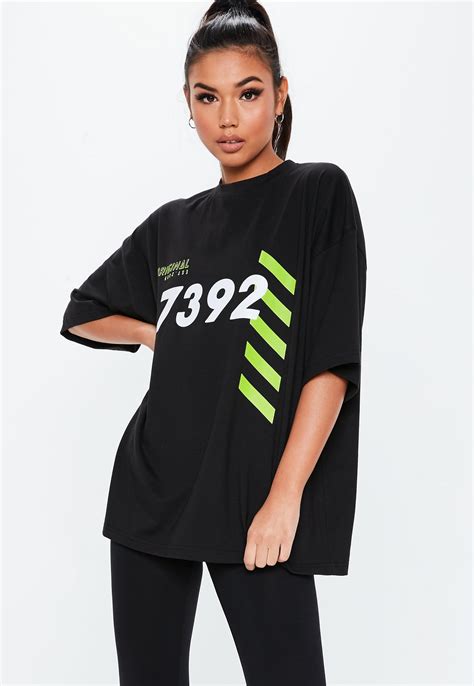 Black Oversized Graphic Front T Shirt | Missguided