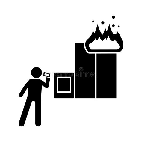 Man Fire Phone Icon Stock Illustration Illustration Of Vector
