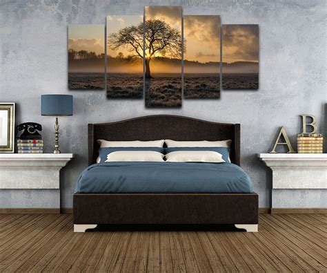 5 Panel Poster Sunrise Tree Landscape Photo For Living