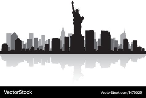 New York Usa City Skyline Silhouette Royalty Free Vector