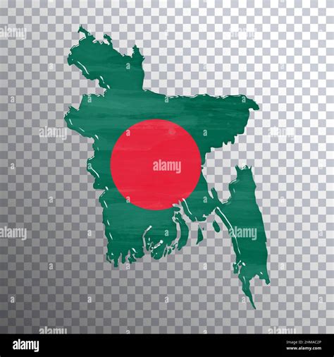 Bangladesh Flag And Map Transparent Background Clipping Path Stock