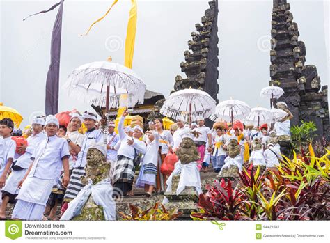 Religious Procession At Pura Besakih Temple In Bali Indonesia Editorial Photo Image Of