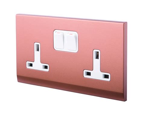 Simplicity 13a Dp Double Plug Socket With Switch Copper Bronze